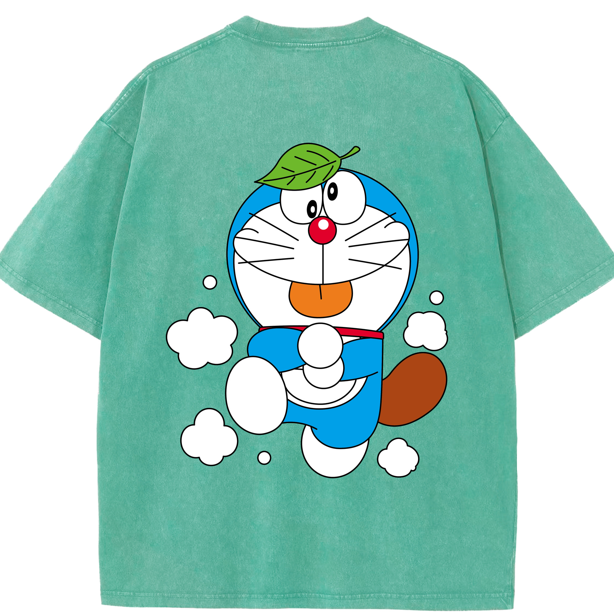 （画像用） ドラえもん Doraemon 綿100% ヴィンテージ風 半袖Tシャツ（背面プリント）